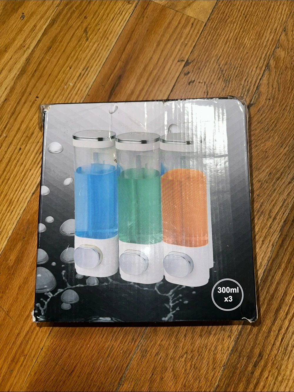 Triple Wall-Mount Soap Dispenser Set - Blue, Green, Orange